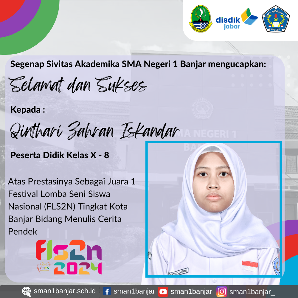 Juara 1 FLS2N-Menulis Cerita Pendek Tingkat Kota Banjar