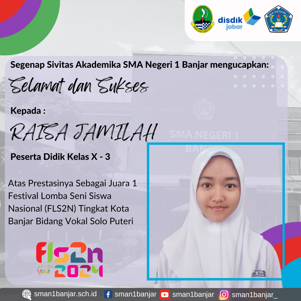Juara 1 FLS2N-Vokal Solo Putri Tingkat Kota Banjar